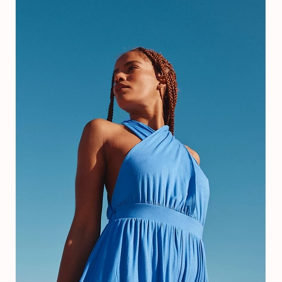 Free People Beach Light Blue Jumpsuit - Picture 5 of 16